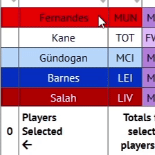 Selecting players